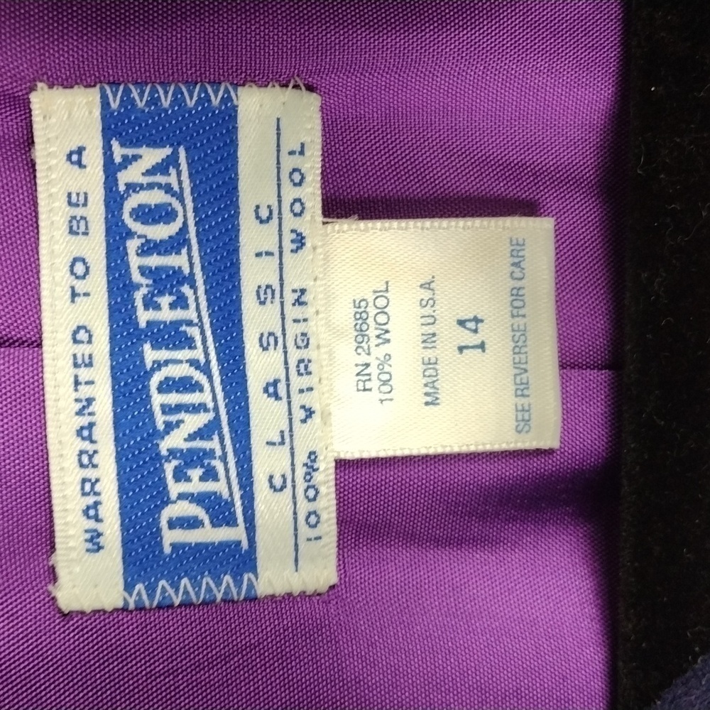 Pendleton Classic Wool Purple Mandarin Collar But… - image 5